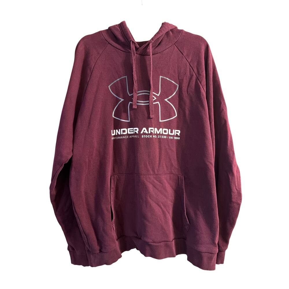 Under Armour UA Men's Maroon Pullover Loose Fit Hoodie Size Extra Large XL